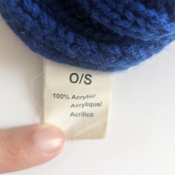 Winter Essentials Knitted Blue Ribbed Beanie  Touque Hat - Picture 6 of 8